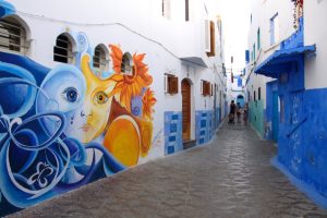 The beautiful artwork in the side streets of Assilah can never be cold grafitty.